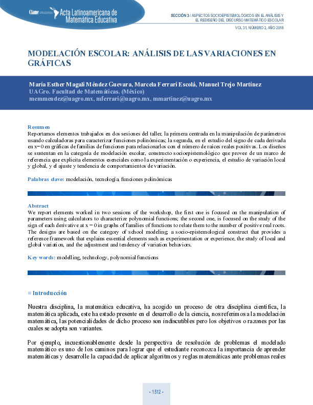 Modelaci N Escolar An Lisis De Las Variaciones En Gr Ficas Funes