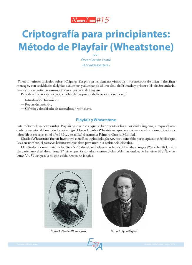 Criptografía Para Principiantes: Método De Playfair (Wheatstone) - Funes