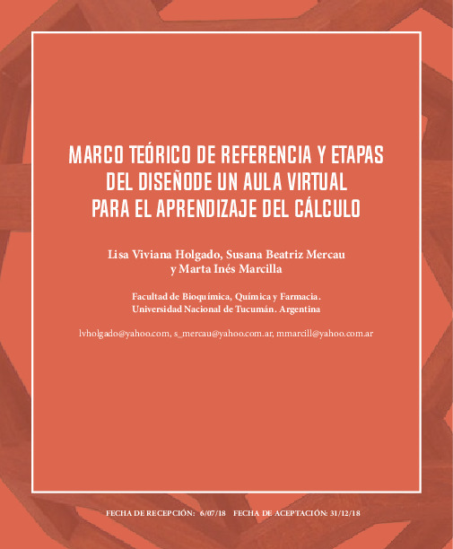Marco teórico de referencia y etapas del diseño de un aula virtual para ...