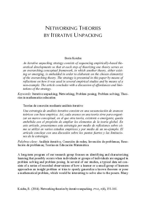 Networking theories by iterative unpacking - Funes