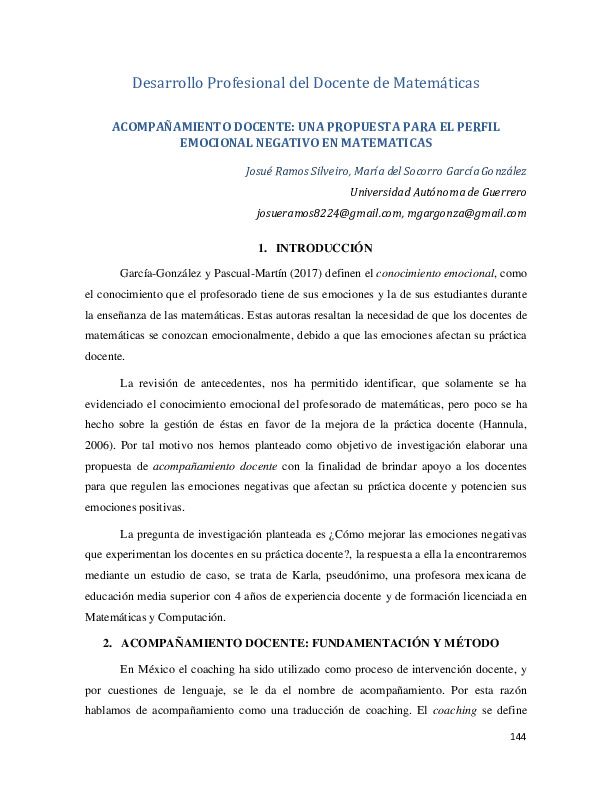 Acompañamiento Docente: Una Propuesta Para El Perfil Emocional Negativo ...