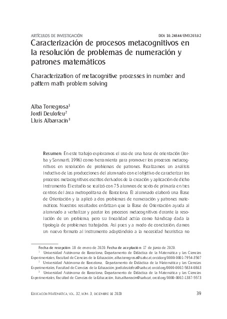 Caracterización De Procesos Metacognitivos En La Resolución De ...