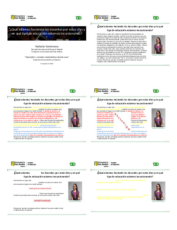 ¿Qué estamos haciendo los docentes por estos días y en qué tipo de