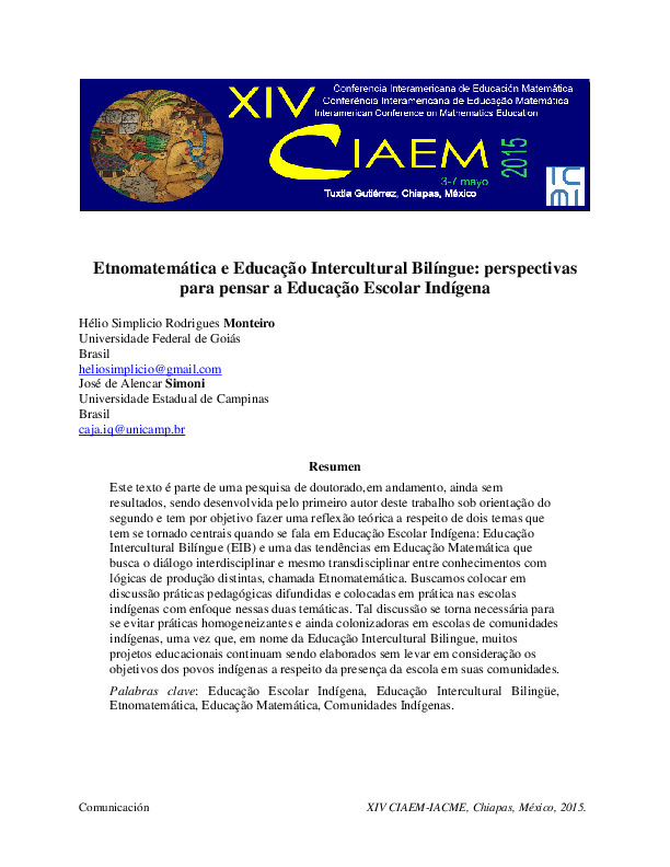 Etnomatemática E Educação Intercultural Bilíngue: Perspectivas Para ...