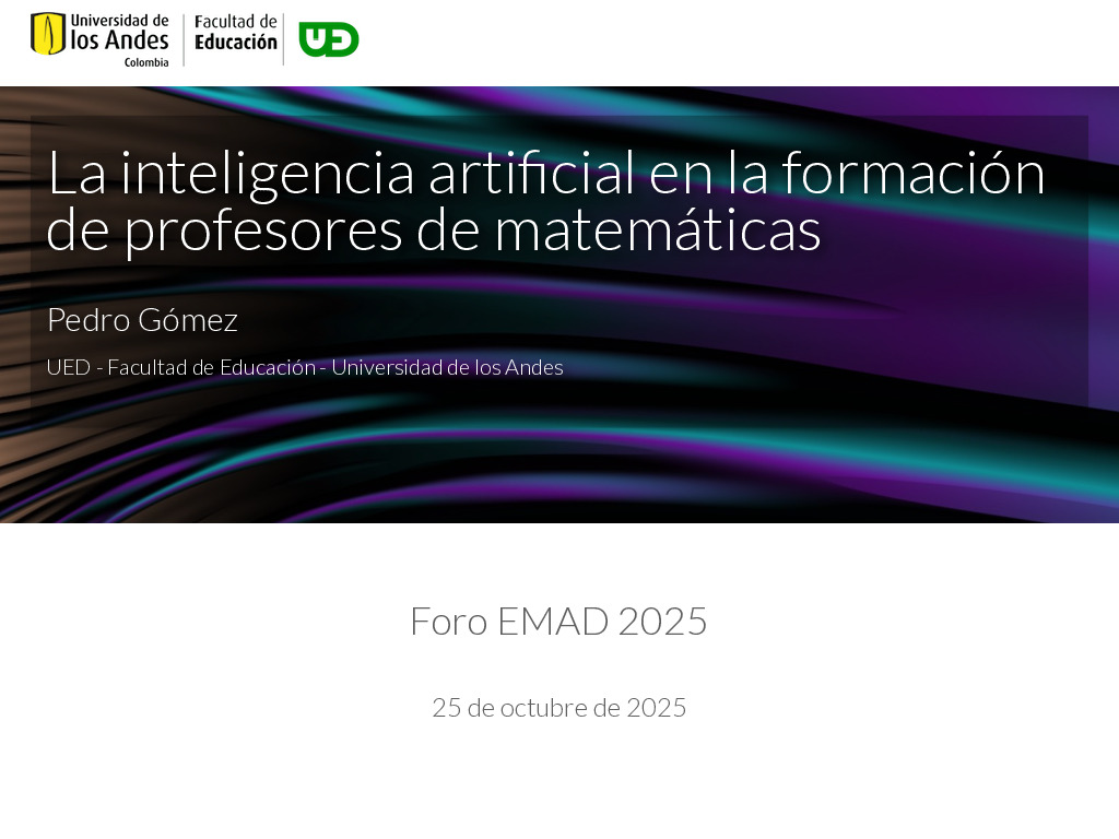La inteligencia artificial en la formación de profesores de matemáticas